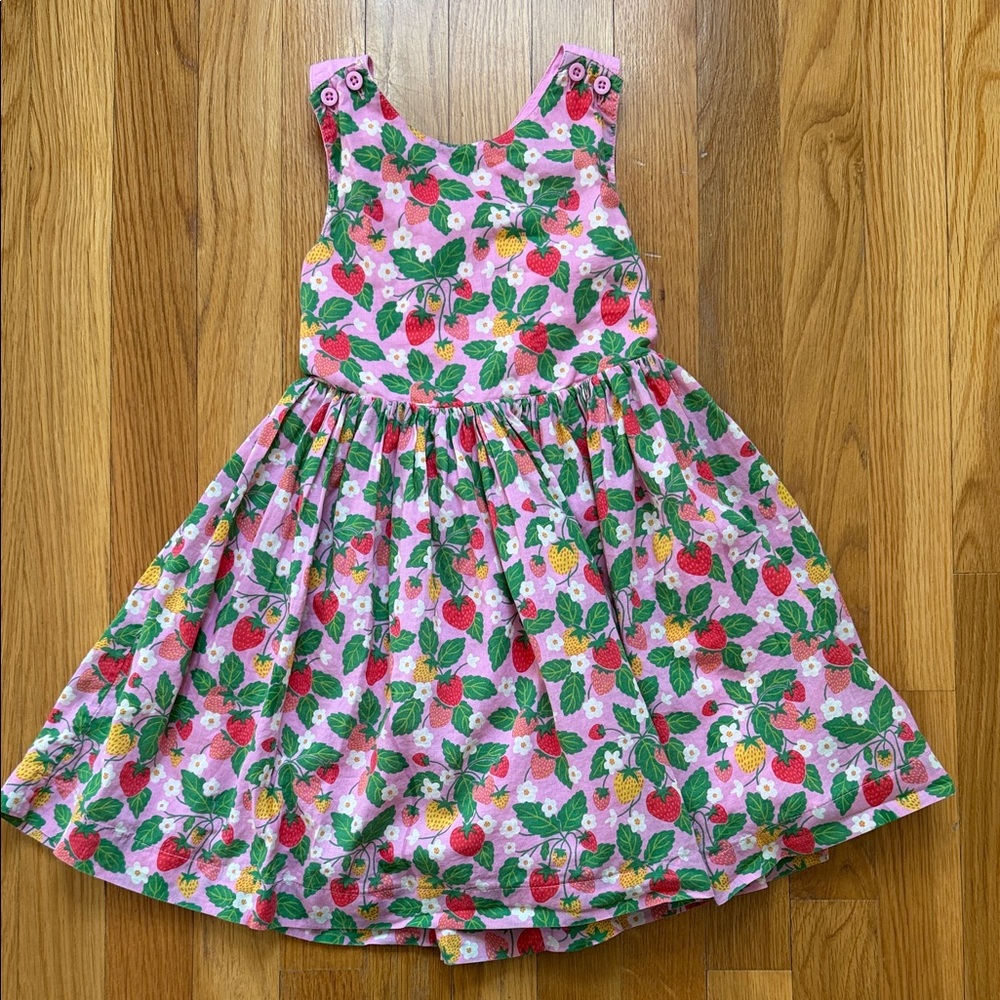 Mini Boden Pink Strawberry Print Dress